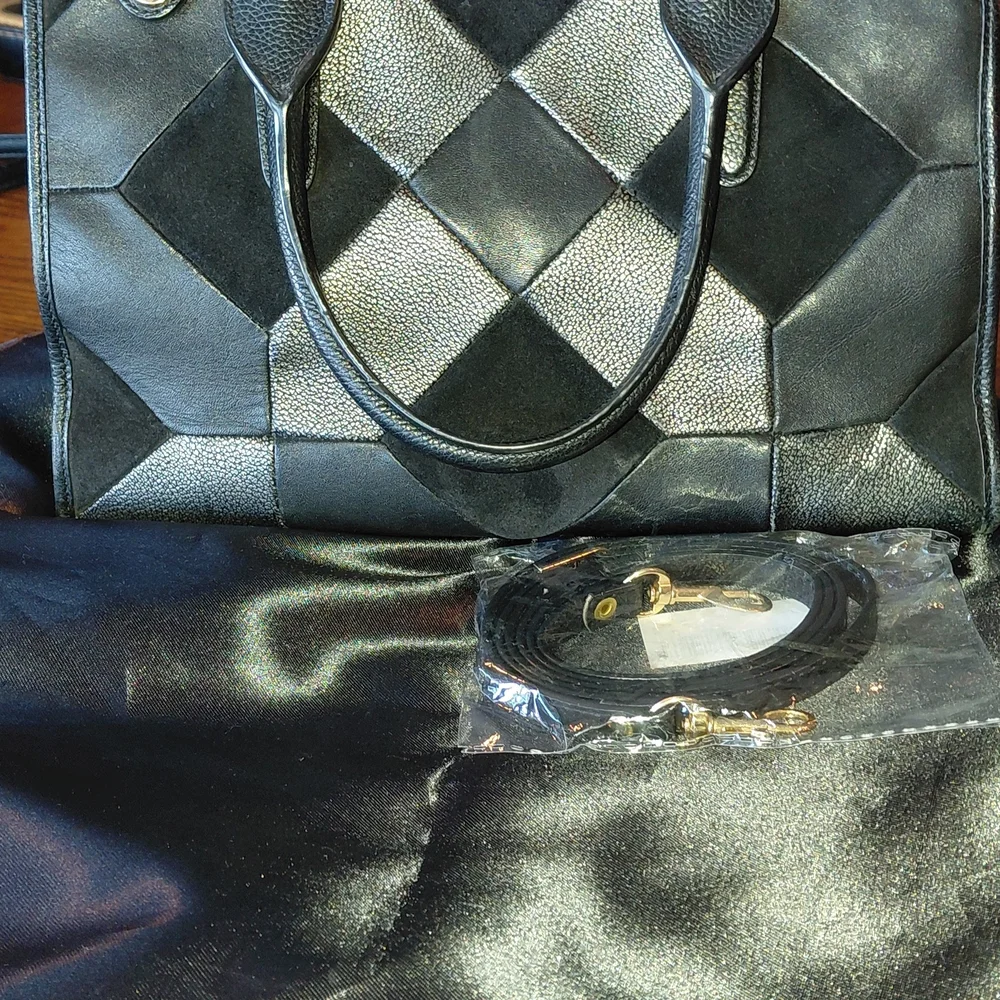 NEW Coach Authenic CROSBY PATCHWORK leather/suede Xbody/satchel Msrp $535 - Picture 4 of 14